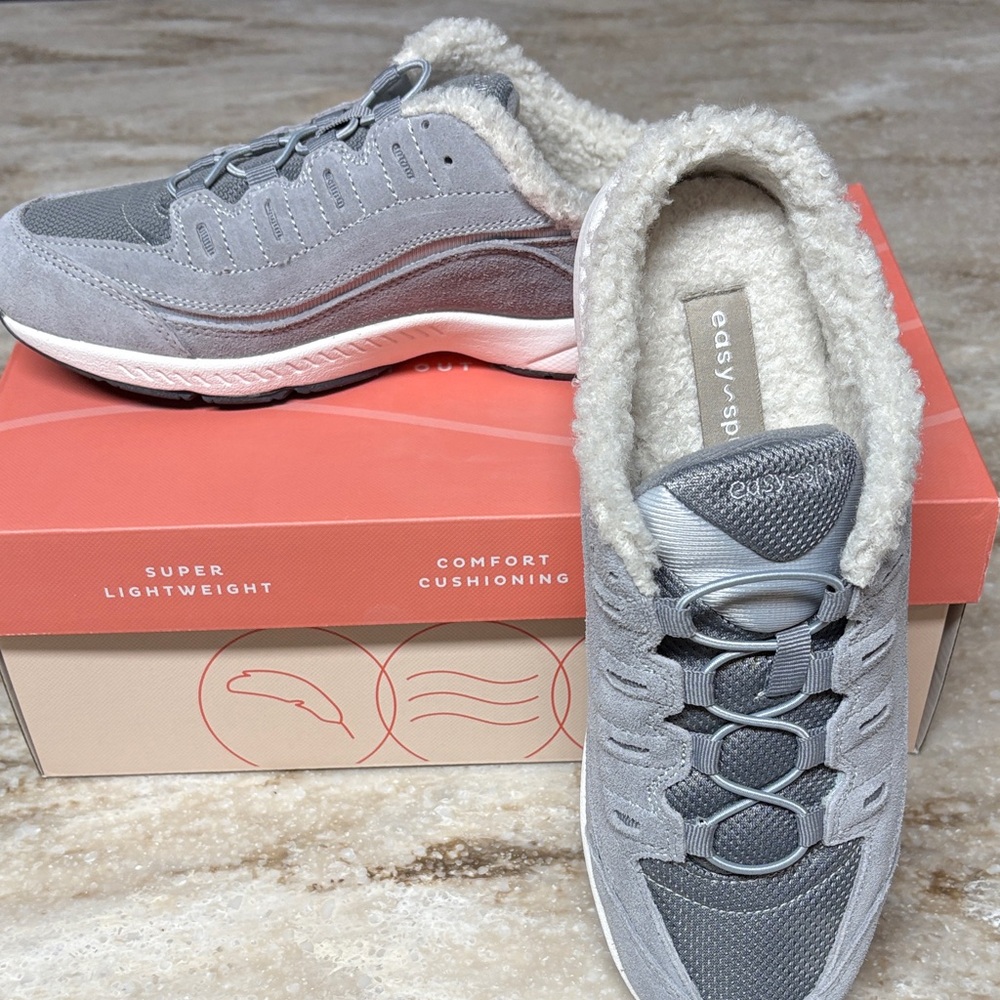 Easy Spirit Women's Gray and Cream Sneakers
